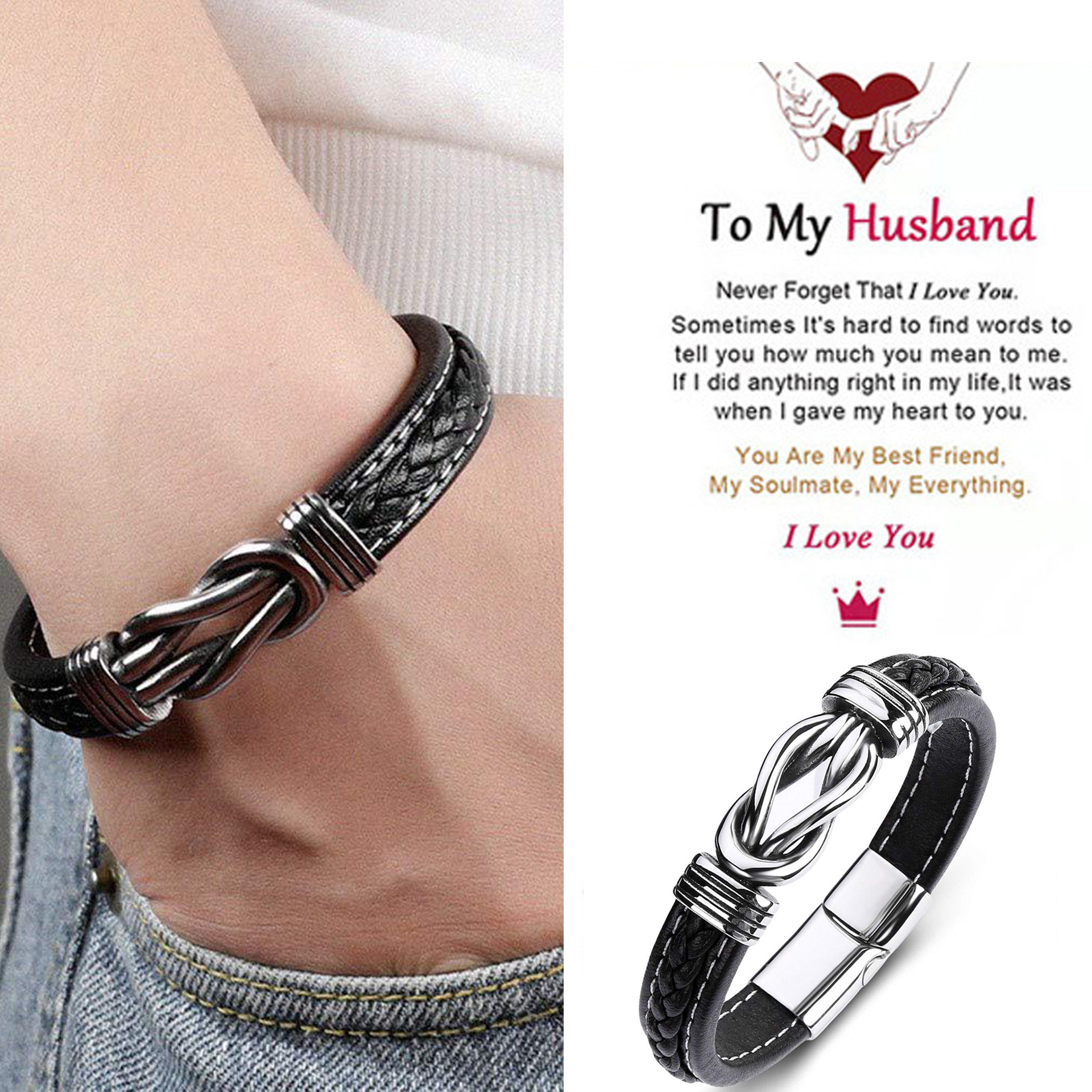 Men's Creative Solid Punk PU Leather Bracelet